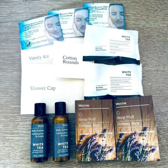 Westin Hotel White Tea Travel Toiletries Amenity 12-pc Bundle Lot - Picture 1 of 3